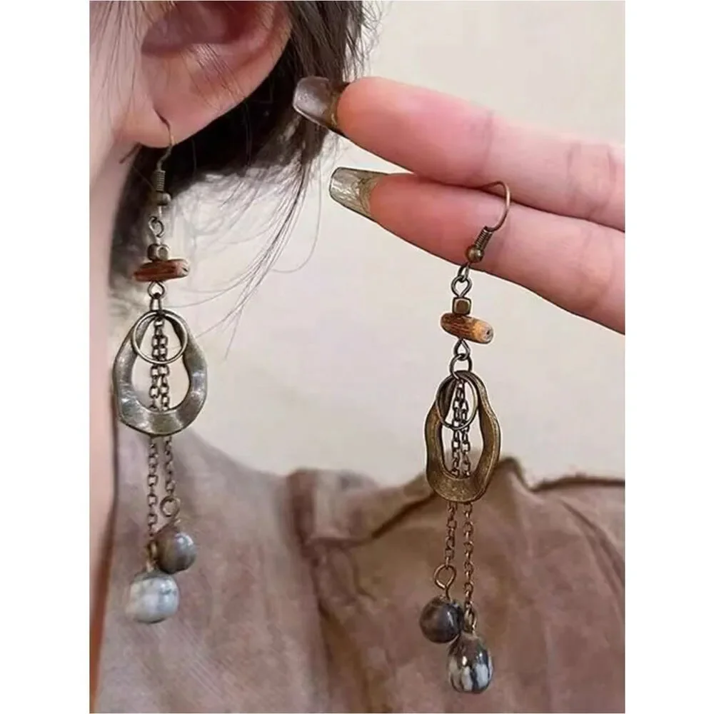 Boho Brass Drop Earrings A1661
